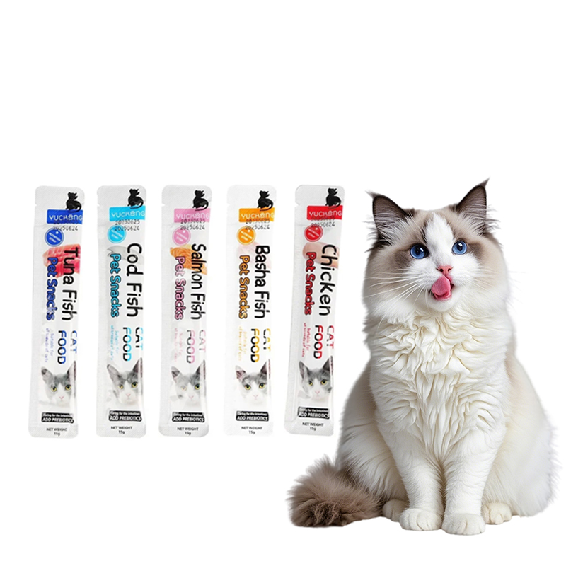 Snacks Food Labels - 10個入り 猫用ストリップス ペットスナック 各種フレーバーパック 猫用液体スナック チキン・サーモン・タラ配合