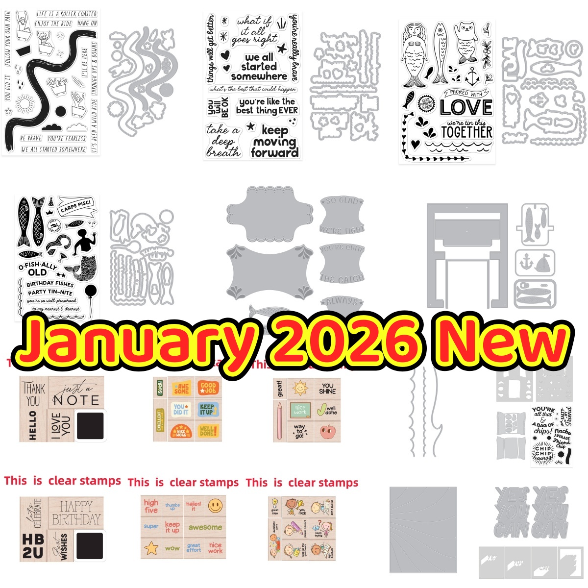 Food Stamps Snacks - 2026年1月 ラブウェイビーラインズ スナックウェーブ メタルカッティングダイ クリアスタンプ ステンシル