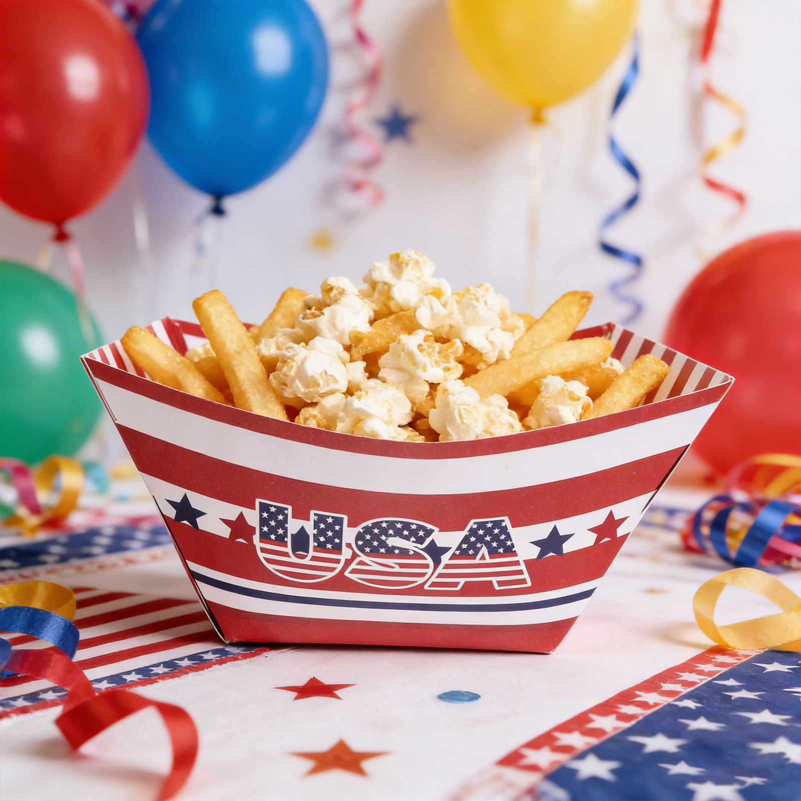 Food Snacks For Party - 12個入り独立記念日パーティースナックボックスミニポップコーン容器フライドポテトホルダーキャンディディッシュトレイポータブルピクニックフード