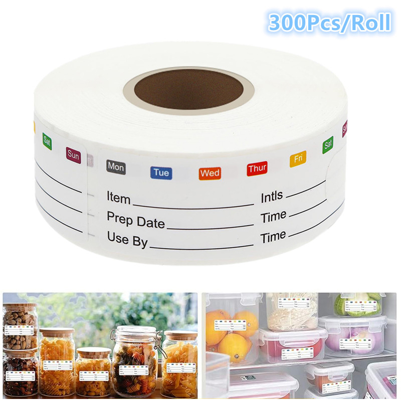 Snacks Food Labels - 300 ピース/ロールキャンディー保管期限ラベル自己粘着ステッカーキッチン日付食品ステッカーラベル文具ステッカースナック