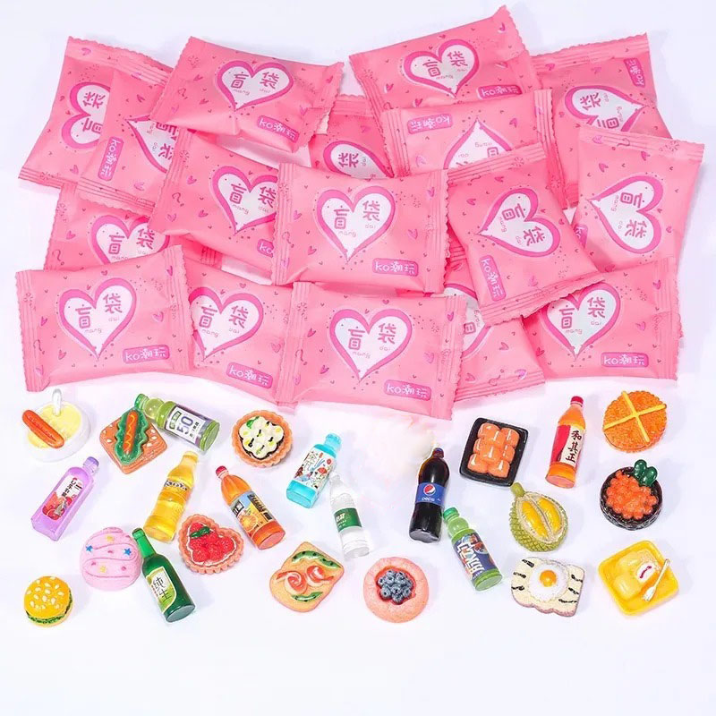 Food Snacks For Party - ランダムスタイルバッグミニチュア食品玩具ミニモデルおもちゃシミュレーションスーパーマーケットスナックドリンクワインボトルジュエリー小さな装飾品
