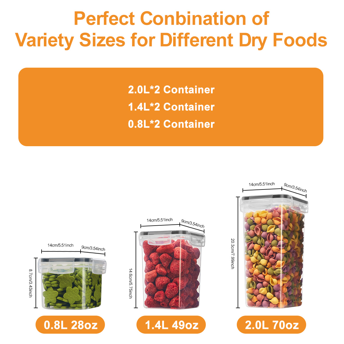 6個入り-ラベル付き正方形透明スタッカブル食品保存容器セット - Snacks Food Labels のレビューと価格