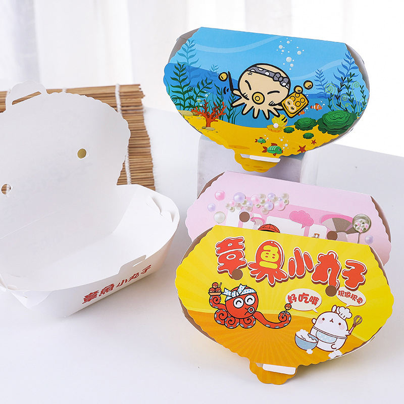 100 個使い捨て漫画タコボール包装箱日本の屋台の食べ物たこ - Food Snacks For Party のレビューと価格