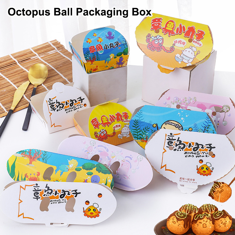 100 個使い捨て漫画タコボール包装箱日本の屋台の食べ物たこ - Food Snacks For Party のレビューと価格