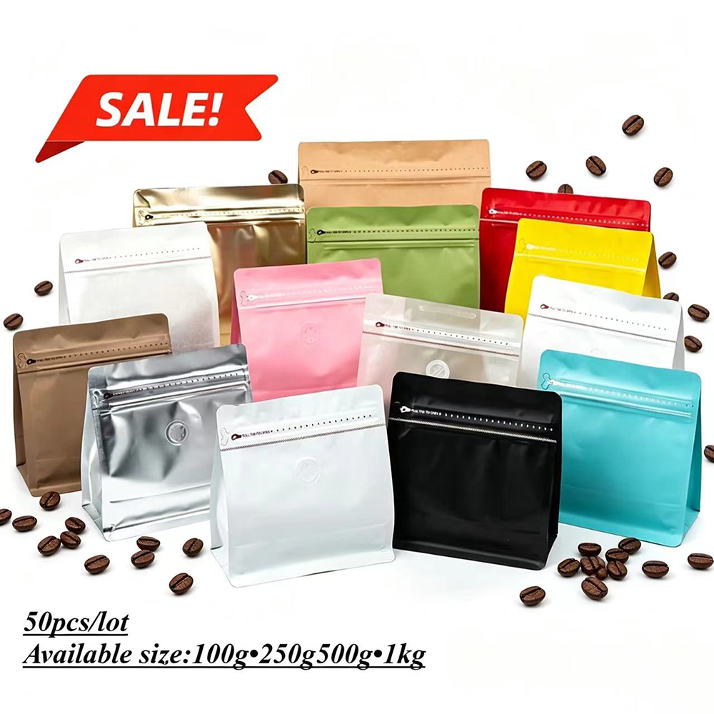 50 個マットブラックマイラーアルミ箔ヒートシールコーヒーバ - Food Snacks For Party のレビューと価格