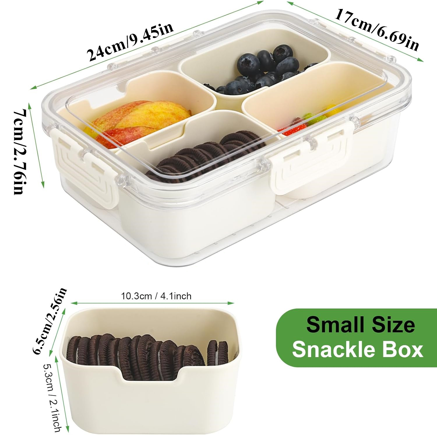 ポータブル食品保存箱、スナック収納ボックス、蓋付き4つのコン - Food Snacks Packaging のレビューと価格