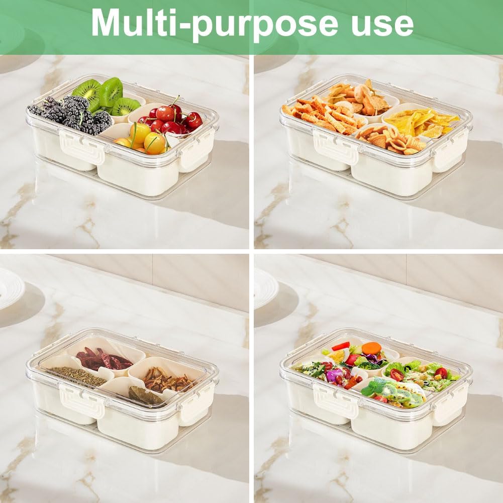 ポータブル食品保存箱、スナック収納ボックス、蓋付き4つのコン - Food Snacks Packaging のレビューと価格
