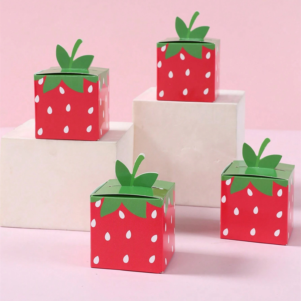 10 個甘いフルーツイチゴテーマ紙クッキーキャンディボックス - Food Or Snacks のレビューと価格
