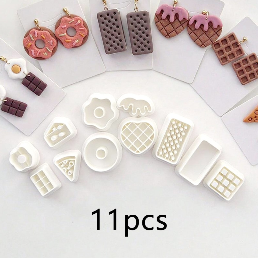 11個/セット スナックテーマのポリマークレイカッターセット - Food Stamps Snacks のレビューと価格