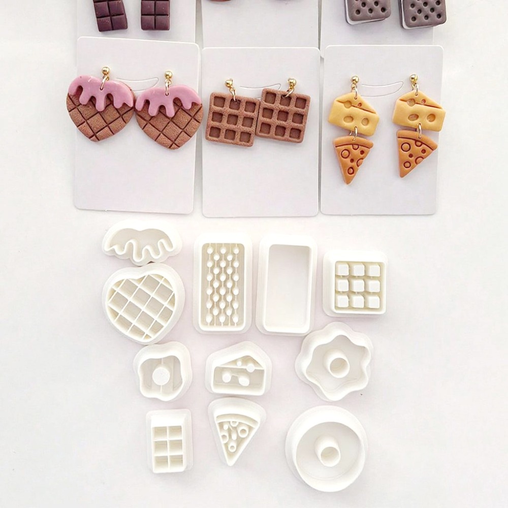 11個/セット スナックテーマのポリマークレイカッターセット - Food Stamps Snacks のレビューと価格