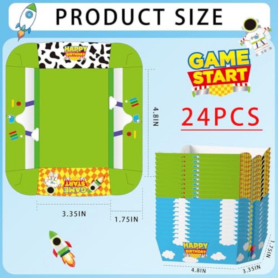 24個入り漫画風紙製食品トレイ使い捨て青空と白雲のスナックボ - Food Snacks For Party のレビューと価格
