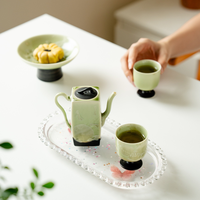 氷の花クリスタル釉薬フルーツ皿クリエイティブペストリープレー - Food Snacks Items のレビューと価格