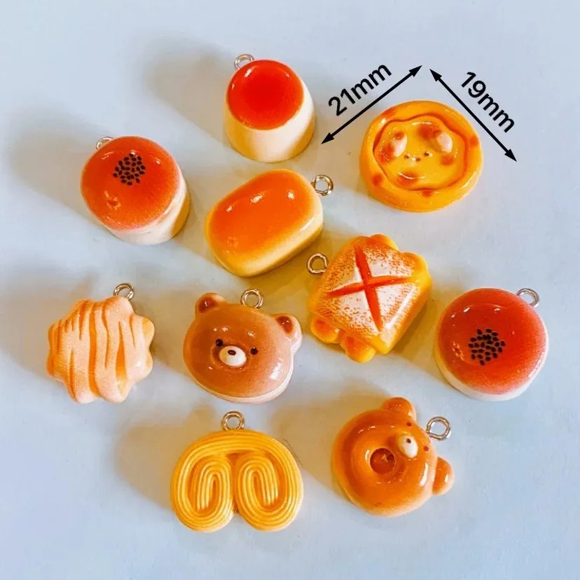 10 個かわいいクマのプリンタルトパン食品樹脂チャームシミュ - Food Snacks For Party のレビューと価格