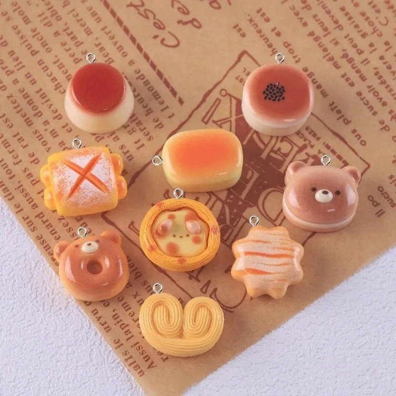 10 個かわいいクマのプリンタルトパン食品樹脂チャームシミュ - Food Snacks For Party のレビューと価格