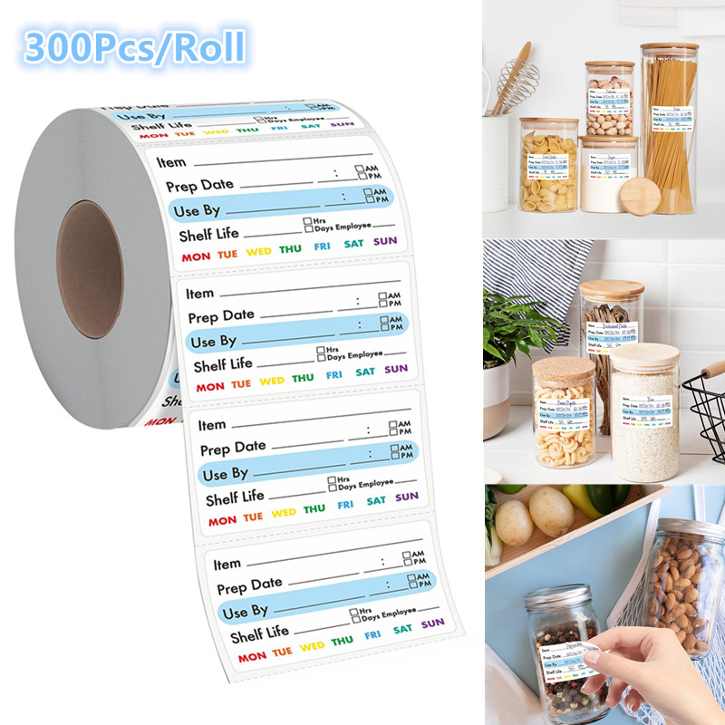 300 ピース/ロールキッチン日付食品ステッカーラベル文具ス - Snacks Food Labels のレビューと価格